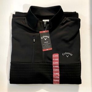 Callaway Golf Pullover Soft Fleece Quarter Zip Sweater Caviar X-Large Mens NWT!